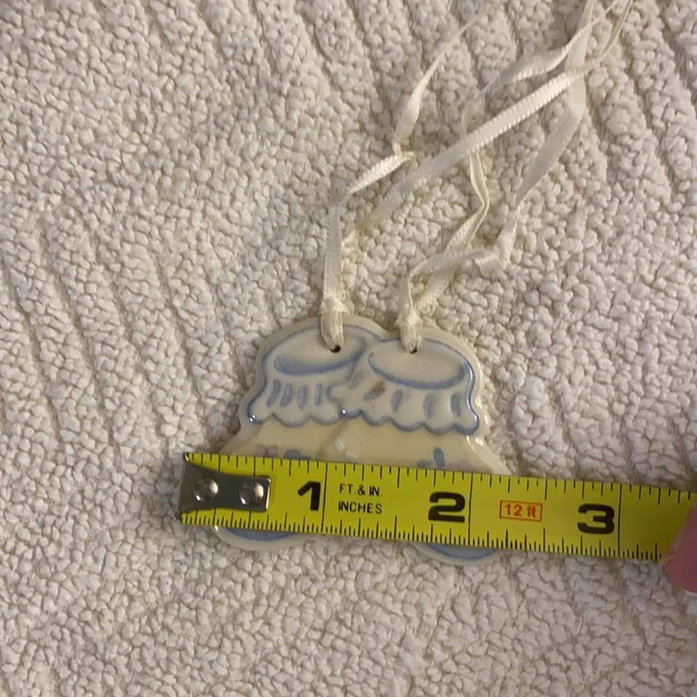 Vintage Longaberger 2003 Baby Painted Ceramic Tie-On Decorative Ornament Gift